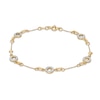 Thumbnail Image 2 of Made in Italy Cubic Zirconia and Diamond-Cut Circle Station Bracelet in 10K Gold - 7.5"