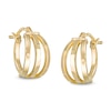 Made in Italy 10mm Triple Hoop Earrings in 10K Gold