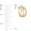 Made in Italy 10mm Triple Hoop Earrings in 10K Gold