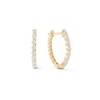 Thumbnail Image 0 of Cubic Zirconia Oval Huggie Hoop Earrings in 10K Gold