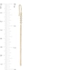 Made in Italy Cubic Zirconia Linear Dangle with Chain Tassel Drop Earrings in 10K Gold