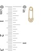 Cubic Zirconia Safety Pin Drop Earrings in 10K Gold
