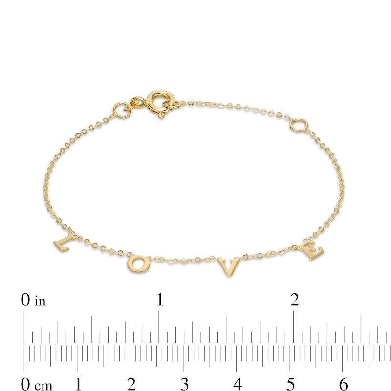 Made in Italy Child's "LOVE" Station Bracelet in 10K Gold - 6.5"
