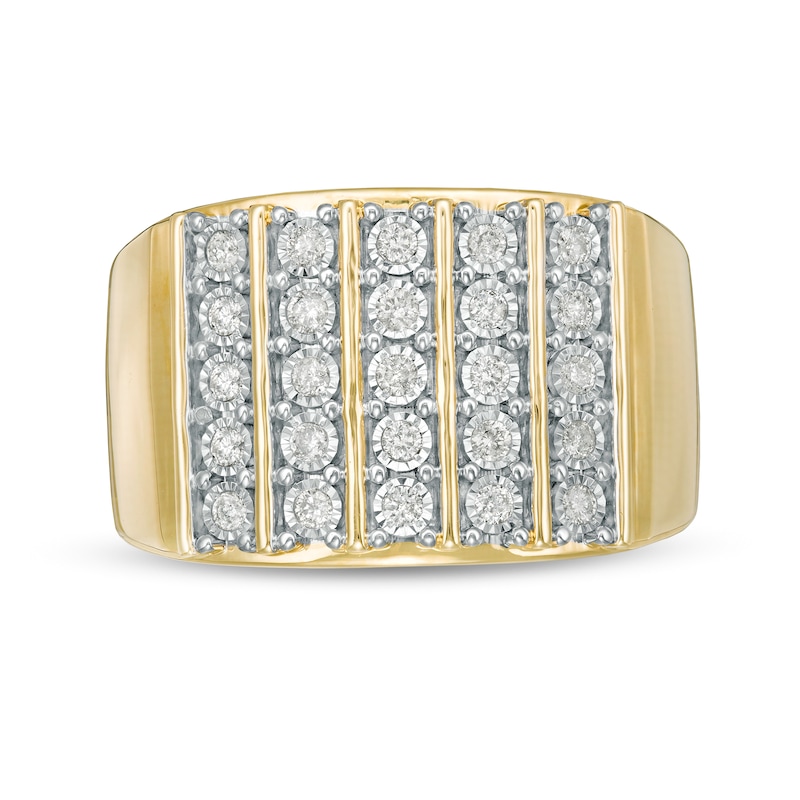 1/2 CT. T.W. Diamond Linear Five Row Ring in 10K Gold