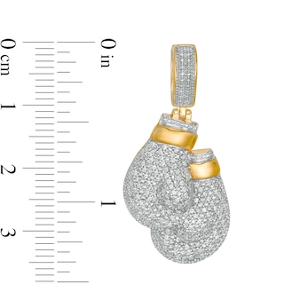 1/3 CT. T.W. Diamond Boxing Gloves Necklace Charm in 10K Gold