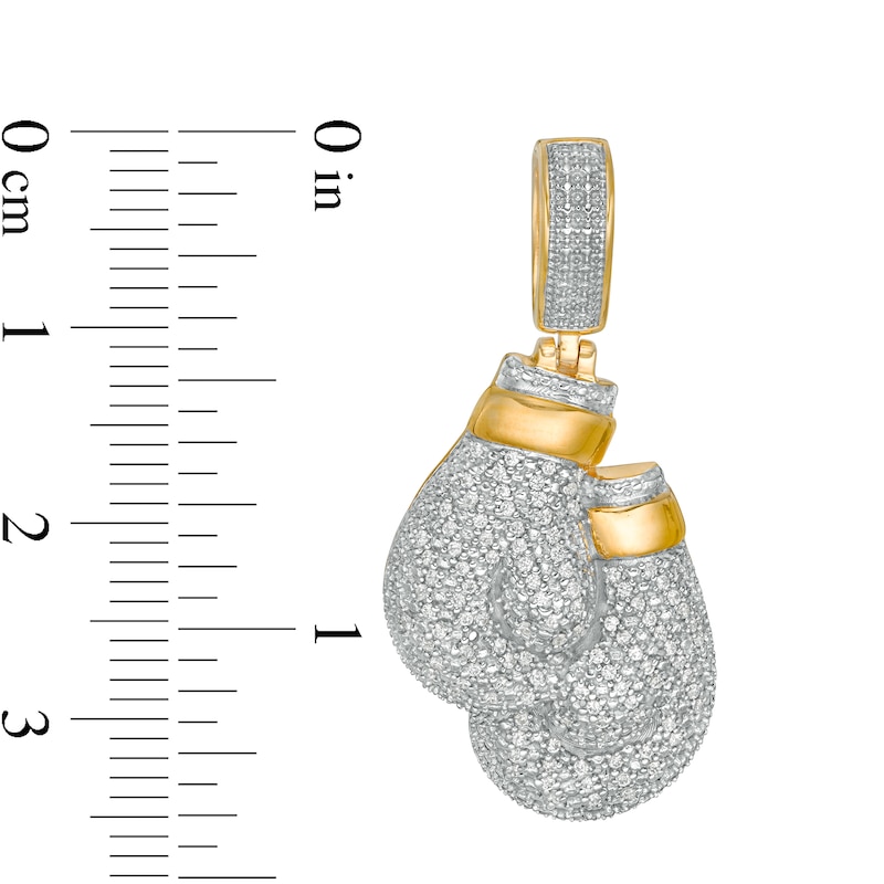 Main Image 2 of 1/3 CT. T.W. Diamond Boxing Gloves Necklace Charm in 10K Gold