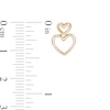 Thumbnail Image 2 of Stacked Double Heart Outline Drop Earrings in 10K Gold