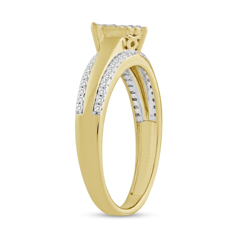 Main Image 4 of 1/5 CT. T.W. Composite Heart Diamond Edge Ring in 10K Gold