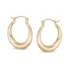 Thumbnail Image 1 of 14.5mm Diamond-Cut Hollow Hoop Earrings in 10K Gold