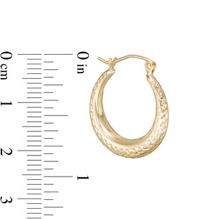 14.5mm Diamond-Cut Hollow Hoop Earrings in 10K Gold