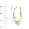 10.3mm Diamond-Cut Hollow Oval Hoop Earrings in 10K Gold
