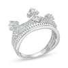 Thumbnail Image 1 of Cubic Zirconia Crown Ring in Sterling Silver - Size 10