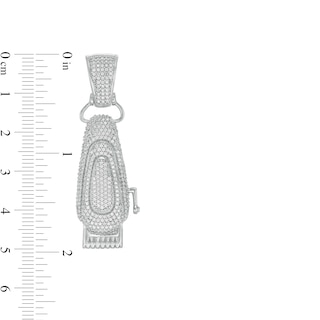 Cubic Zirconia Barber Clippers Charm in Sterling Silver