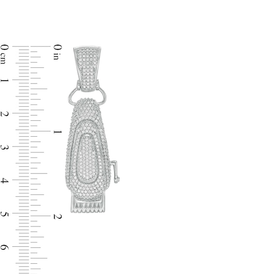 Cubic Zirconia Barber Clippers Charm in Sterling Silver