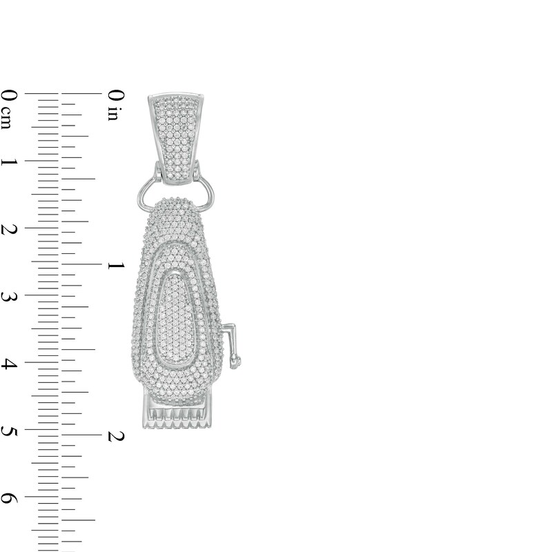 Main Image 2 of Cubic Zirconia Barber Clippers Charm in Sterling Silver