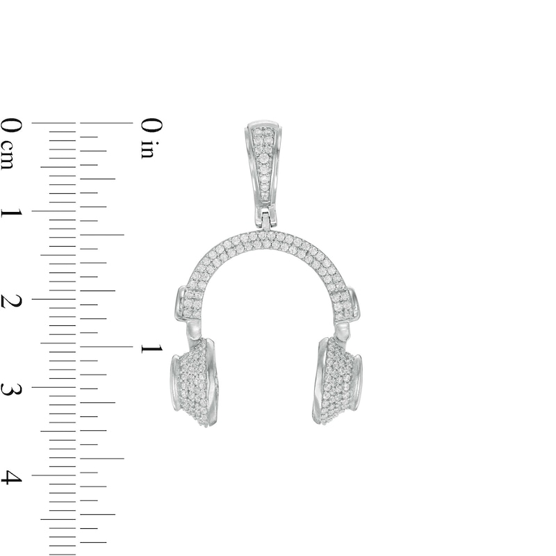 Main Image 2 of Cubic Zirconia Headphones Charm in Sterling Silver