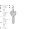 Cubic Zirconia Heart-Top Key Charm in Sterling Silver