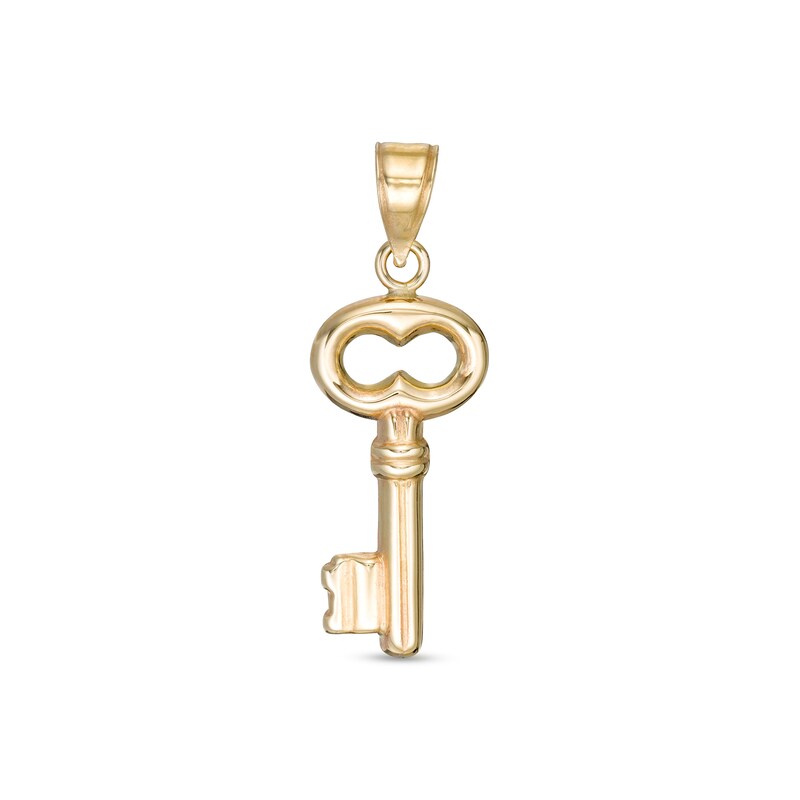 Puffed Key Charm in 10K Gold