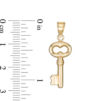 Puffed Key Charm in 10K Gold