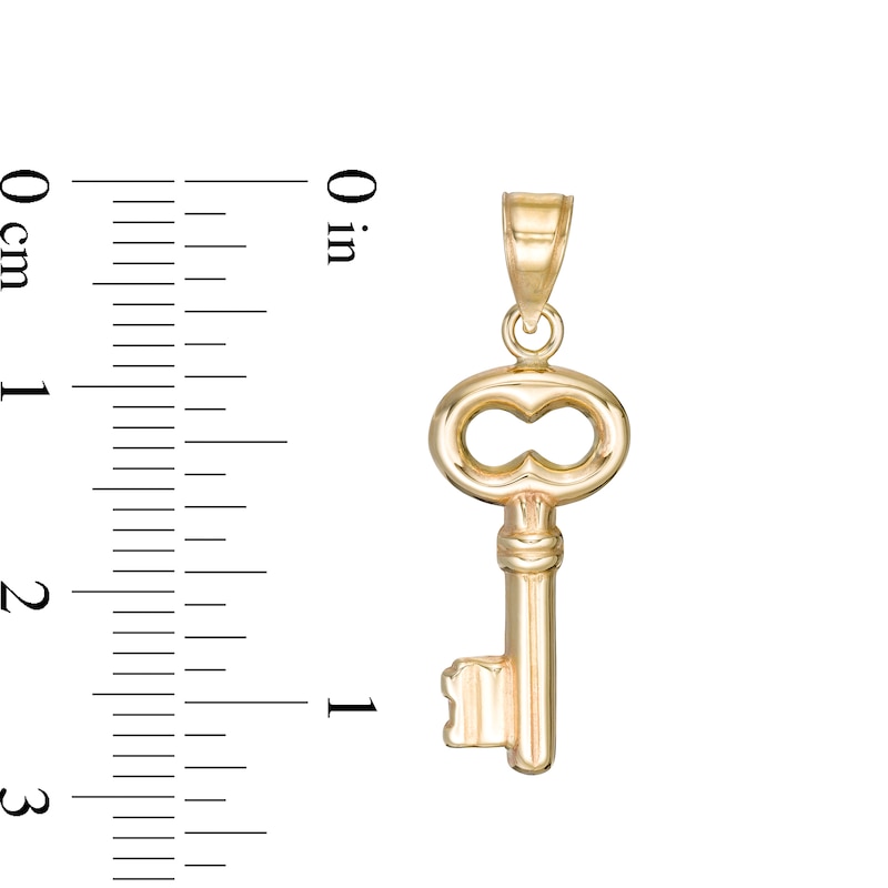 Puffed Key Charm in 10K Gold