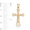 Puffed Crucifix Charm in 10K Stamp Hollow Gold