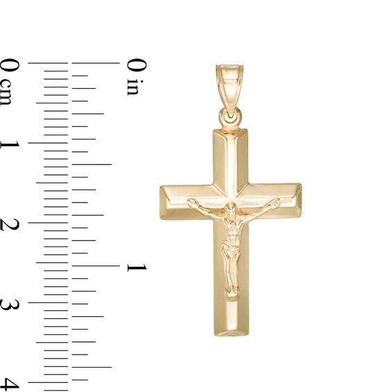 Puffed Crucifix Charm in 10K Stamp Hollow Gold
