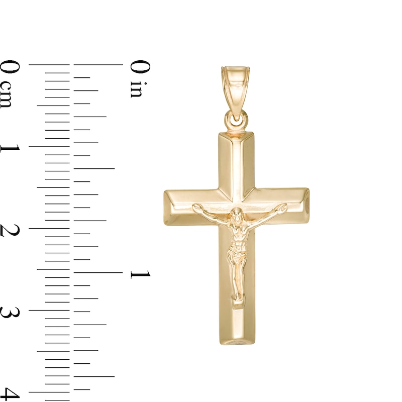 Puffed Crucifix Charm in 10K Stamp Hollow Gold