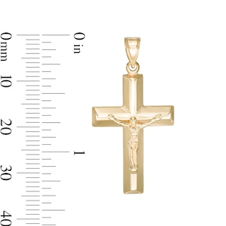 Puffed Crucifix Charm in 10K Stamp Hollow Gold
