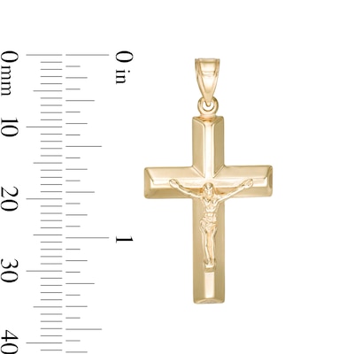 Puffed Crucifix Charm in 10K Stamp Hollow Gold