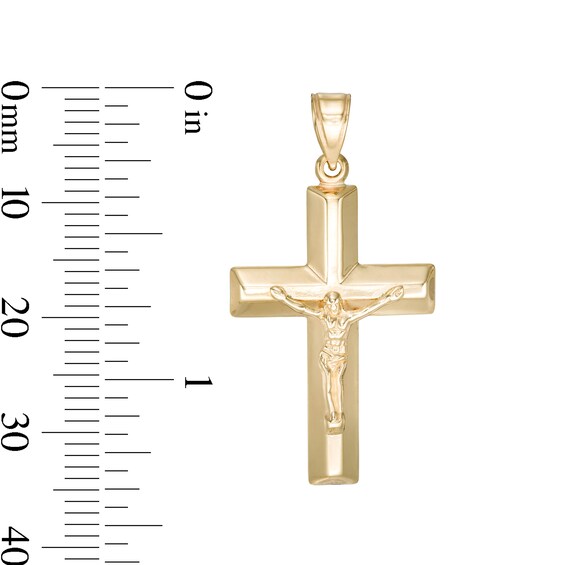Puffed Crucifix Charm in 10K Stamp Hollow Gold