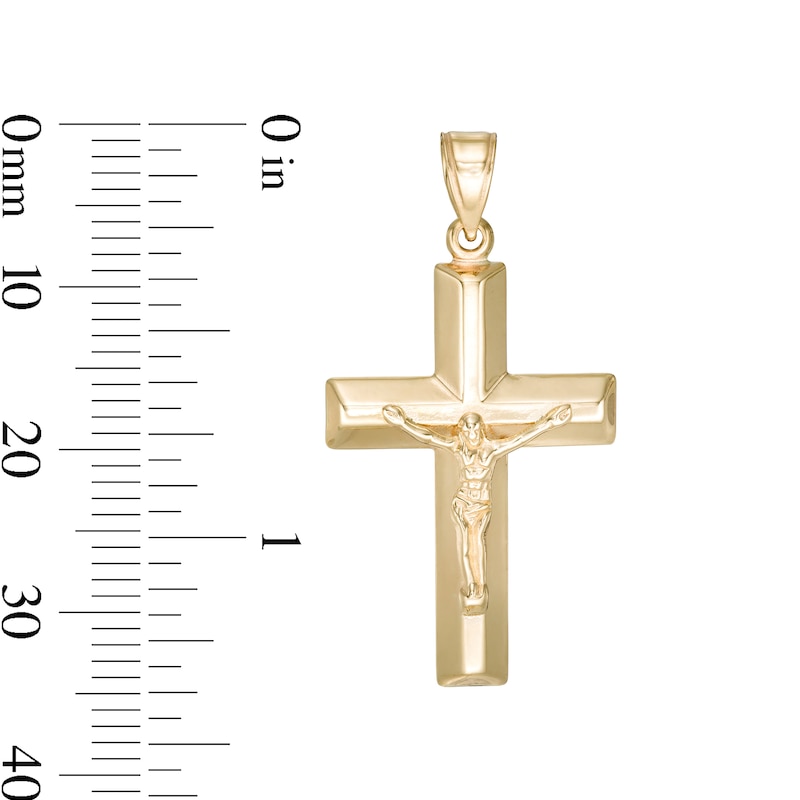 Main Image 3 of Puffed Crucifix Charm in 10K Stamp Hollow Gold
