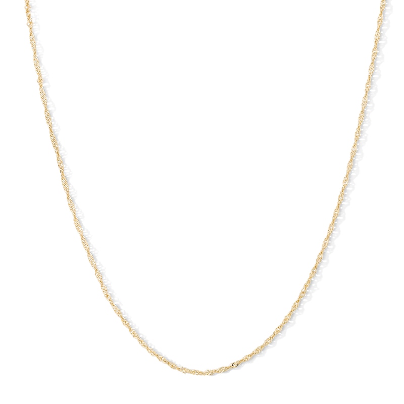 1.4mm Singapore Chain Necklace in 10K Hollow Gold - 22"