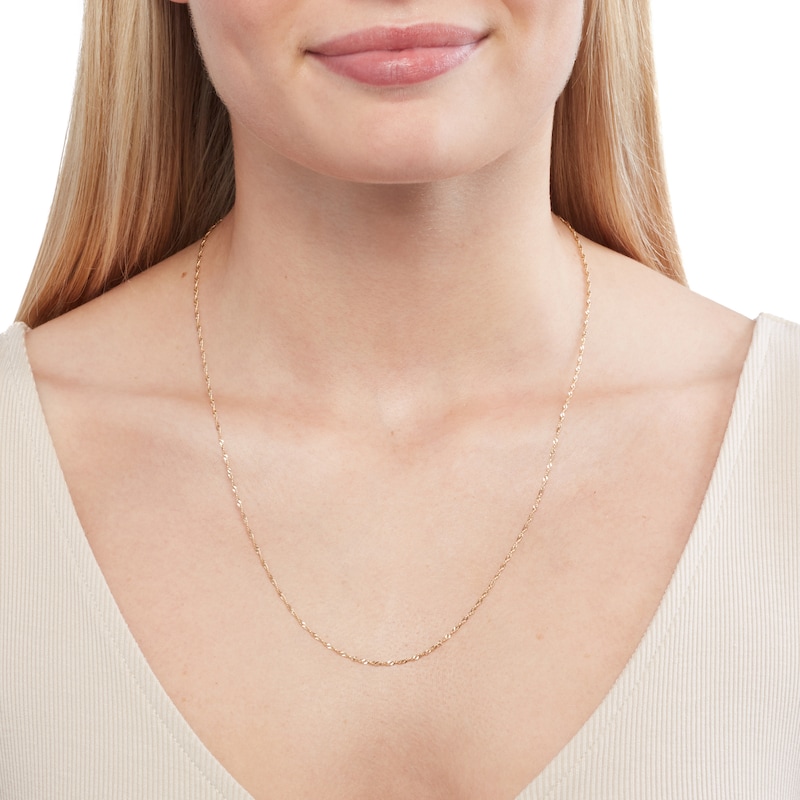 1.4mm Singapore Chain Necklace in 10K Hollow Gold - 22"