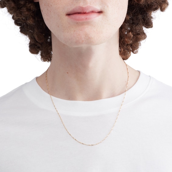 10K Hollow Gold Singapore Chain - 24"