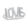 Cubic Zirconia "LOVE" Ring in Sterling Silver - Size 7