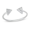 Cubic Zirconia Arrow Open Shank Ring in Sterling Silver - Size 7
