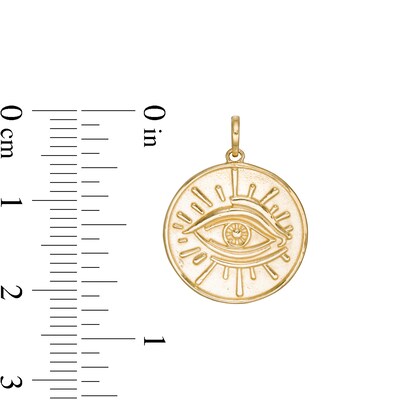 Evil Eye Medal Charm in 10K Gold