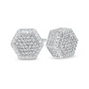 Thumbnail Image 1 of Cubic Zirconia Hexagon Stud Earrings in Sterling Silver