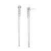 Cubic Zirconia Five Stone Chain Drop Earrings in Sterling Silver