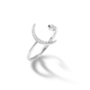Cubic Zirconia Moon and Star Open Shank Ring in Solid Sterling Silver - Size 7
