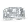 Cubic Zirconia Multi-Row Squared Ring in Sterling Silver - Size 10