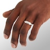 Thumbnail Image 2 of Cubic Zirconia Double Row Stepped Edge Band in Solid Sterling Silver