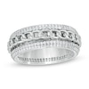 Thumbnail Image 0 of Cubic Zirconia Edge with center Chain Spinner Ring in Sterling Silver - Size 10