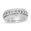 Thumbnail Image 0 of Cubic Zirconia Edge with center Chain Spinner Ring in Sterling Silver - Size 10