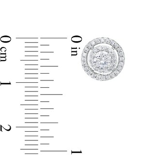 Solid Sterling Silver 4mm CZ Double Frame Studs