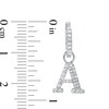 Cubic Zirconia Initial "A" Dangle Huggie Hoop Earrings in Sterling Silver