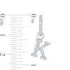 Thumbnail Image 2 of Cubic Zirconia Initial "K" Dangle Huggie Hoop Earrings in Sterling Silver
