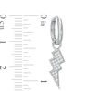 Thumbnail Image 2 of Cubic Zirconia Lightning Bolt Dangle Huggie Hoop Earrings in Sterling Silver