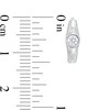 Cubic Zirconia Solitaire Huggie Hoop Earrings in Sterling Silver