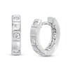 Thumbnail Image 0 of Cubic Zirconia Station Huggie Hoop Earrings in Sterling Silver